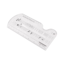 HXBER Composer Template Sheet Music Drawing Sheet Ruler Dual Scales Curve Ruler PP Transparent Silk Screen Printing Music Symbol Manuscript Tool Ruler for Composers and Music Enthusiasts