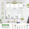 MOKATNG 4-Light Bathroom Light Fixtures, Aged Brass Vanity Light with