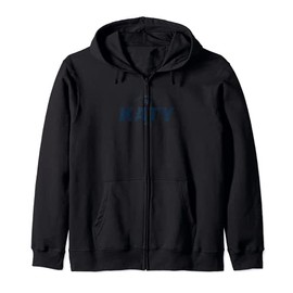 Katy Texas TX Sports Logo Vintage Athletic Navy Hooded Jacket, black