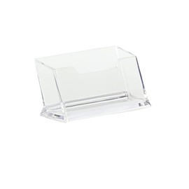 YYST Pack of 3 Business Card Holder Acrylic Business Card Stand Transparent Business Card Stand Business Card Table Stand for Business People Home Office Collection Organiser
