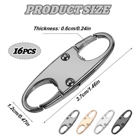 oruola Pack of 16 Zip Clip In, Backpack Lock, Zip Replacement Zipper, Anti-Theft Closure for Luggage, Backpack, Handbag, Purse, Zip Slider (4 Colours)