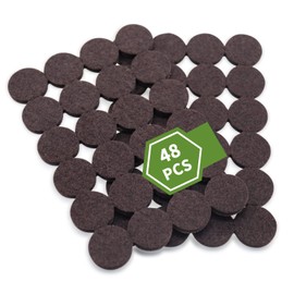 COVERCORNER Felt Furniture Pads for Hardwood Floors 48 PCS, Furniture Pads, Floor Protectors for Hardwood Floors, Felt Pads for Furniture, Round, Dark Brown