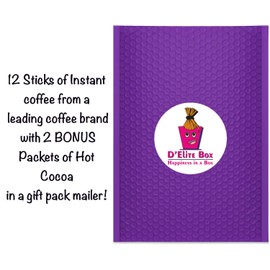 VIA D'Elite Box Variety Sampler Pack Instant Coffee Gift 12 sticks - French Roast, Pike Place, Colombia, Italian Roast with Free Bonus 2 Packets of Hot Cocoa for a perfect Holiday gift