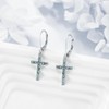Cross Earrings for Women Sterling Silver Christian Dangle Earrings Abalone