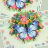 Bomichi Butterfly 3D Pop-Up Greeting Card – Elegant Floral Pop-Up
