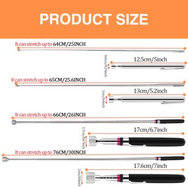 COWANIEE 4 PCS Telescopic Magnetic Pickup Tool, Durable Magnetic Pickup Tool (1.5LB 3LB 10LB 15LB)