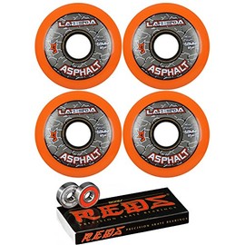 Labeda Asphalt Inline Roller Hockey Wheels 68mm Orange 85A 4-Pack Bones Reds