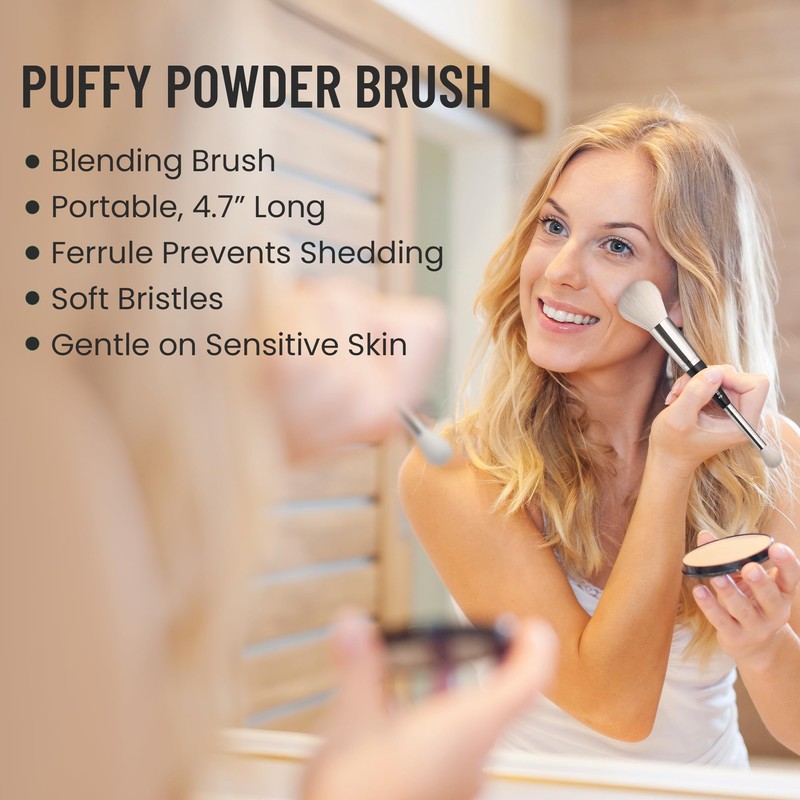 BeautiHome Makeup Brush -2-in1 Eye Blending & Powder Brush -