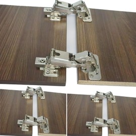 2-Pack 165 Degree Frameless Cabinet Corner Door Hinge Fully Covered Soft Close, Yueziye Hidden Cabinet Hinge Soft Close Slow Hydraulic Hinge Adjustable - Corner Cabinet Wardrobe Folding Cabinet Door