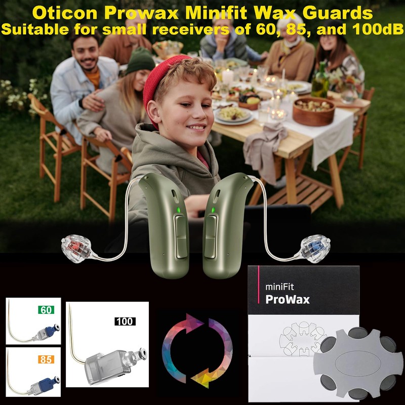 （60-Pcs）Minifit Prowax Wax Guards Filters for Oticon Hearing Aids,Oticon Minifit