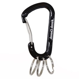 Rough Enough - Llavero con mosquetón con triple hebilla de 3 llaves, aleación de aluminio, metal para EDC Preppy Adolescentes Hombres Negro