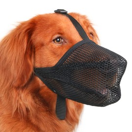 Dog Muzzle Soft Mesh Muzzle for Small Medium Large Dogs, Adjustable Puppy Muzzles for Catching Biting, Licking and Chewing, Allows Panting and Drinking