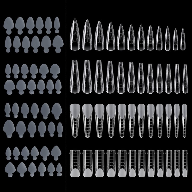 288Pcs Forma de Uñas Dual Con Pegatina de Silicona Francesa