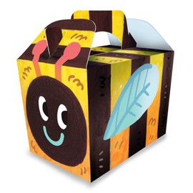 BUMBLEBEE PARTY BOXES - PACK OF 10 - Children/Kids Party Boxes Carry Food Meal Fun Picnic Birthday Wedding Favour / Baby Shower Party Box Loot Bag