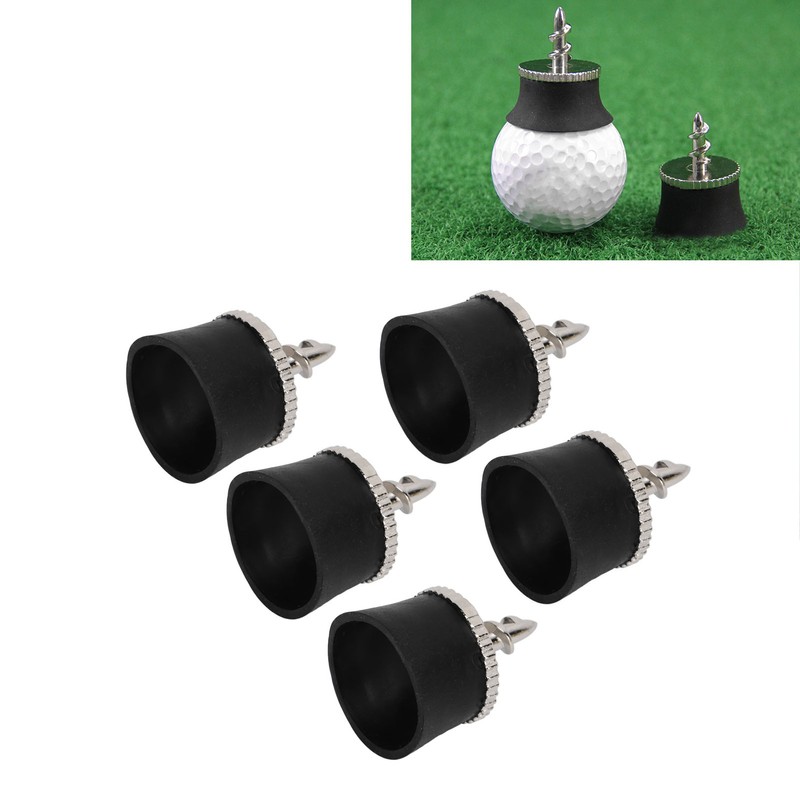 5 PCS Golf Ball Suction Cup Silicone Zinc Alloy Golf