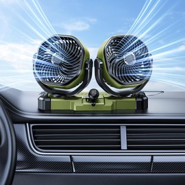 xuenair 5V/12V/24V Universal Dashboard Fan for Car SUV Pickup Truck RV Vehicles, Portable Car Fan USB for Bedroom Office Camping - 360 Rotating Powerful 2 Speeds Quiet Brushless Motor
