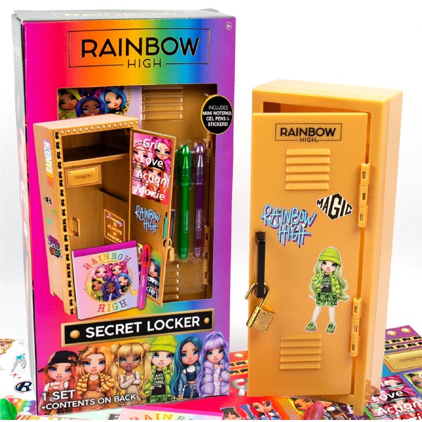 Rainbow High Secret Locker Stationery Set, Including Notepad, Gel Pens Stickers – Ages 6+