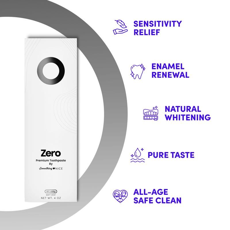 Something Nice Zero Premium Toothpaste with 10% Nano-Hydroxyapatite, Xylitol, and