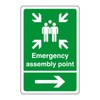 Emergency assembly point arrow right sign - safety sign -