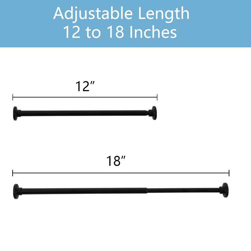 TYRON Mini Thin Closet Rod for Hanging Clothes, 1/2" Diameter,12