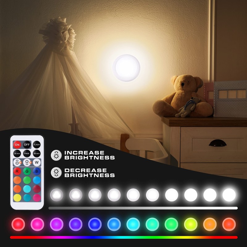 EverBrite Tap Light, Push Light, LED Puck Lights with 12