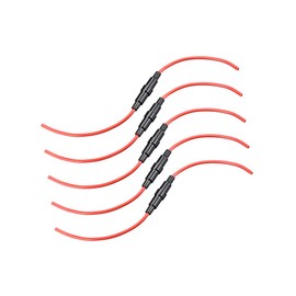 uxcell Inline Screw Type Fuse Holder 16 Gauge AWG 5Pcs for 5mm x 20mm Tube Fuse