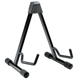 K&M Konig & Meyer 17541.013.55 Guitar Stand | Sturdy Heavy Duty Protective Rubber Covered Adjustable Frame | Folds Flat Portable | Fits Acoustic Guitars | For Adult and Youth Musicians | Black