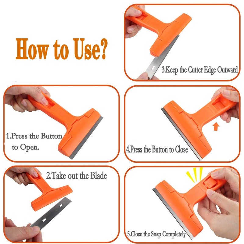 Razor Blade Scraper,Paint Scraper Glass Scraper Tool with 20 Extra