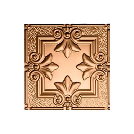 FASÄDE Regalia Decorative Vinyl Glue Up Ceiling Panel in Polished Copper (12X12 Inch Sample)