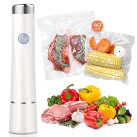 Kayiant Vacuum Sealer For Food (Compact Vacuum Sealers+ 40 Reusable Vacuum Bags), Powerful Handheld Vacuum Sealer for 10X Preservation & Fresh.