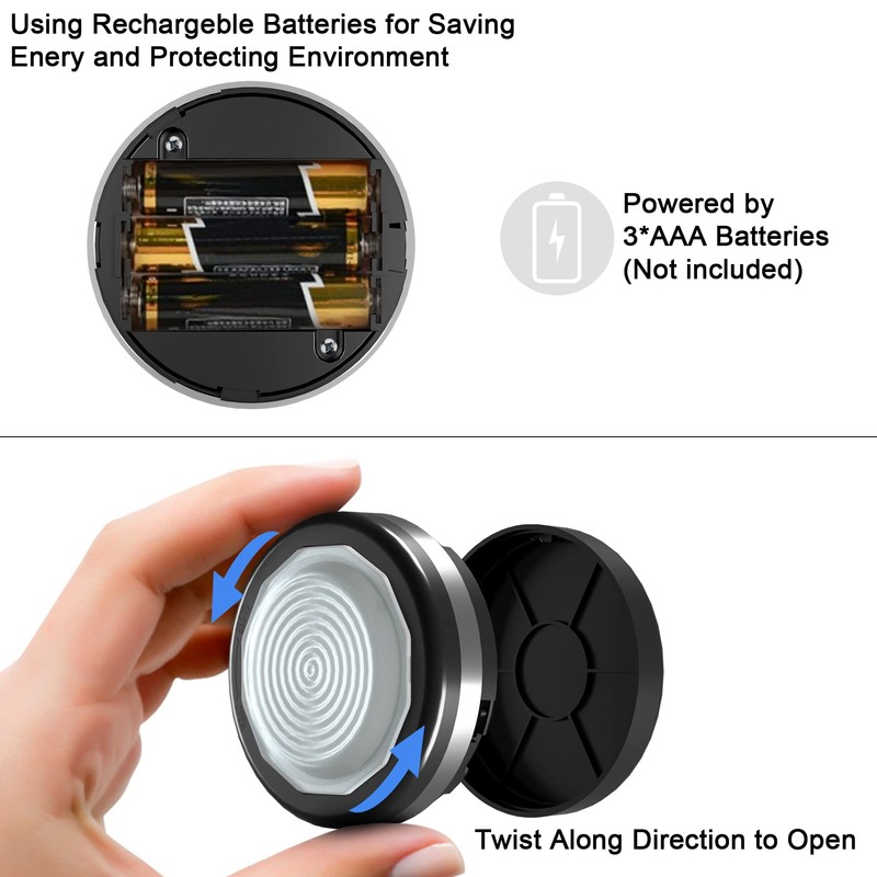 Starxing Puck Lights with Remote Control, Under Cabinet Lighting Dimmable