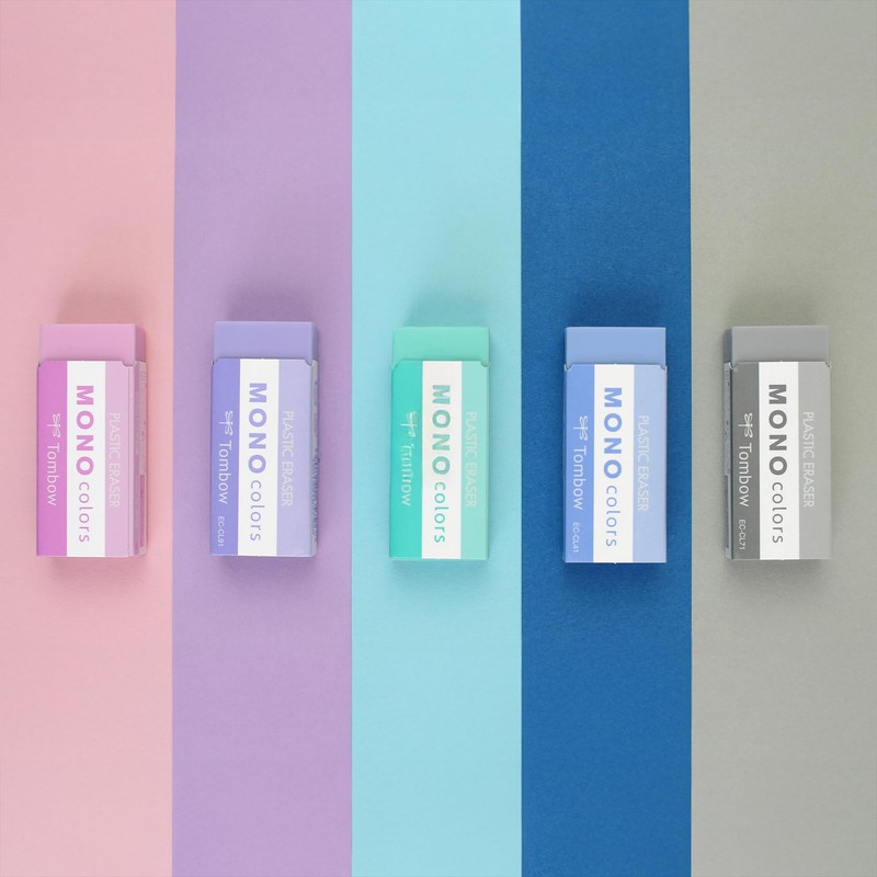 Tombow モノカラー消しゴム ブルー プラスチック 着色 フタル酸エステル ラテックスフリー 19g 学校 オフィス