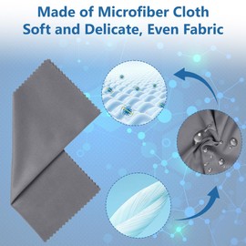 ACWOO 12 Brillentücher 15x18cm– Mikrofaser Reinigungstuch, Brillenputztücher Extra Weich & Saugstark