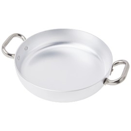 Pentole Agnelli ALMA11024 Bratpfanne mit 2 Griffen, Edelstahl, professionelles Aluminium, 3 mm, 24 cm