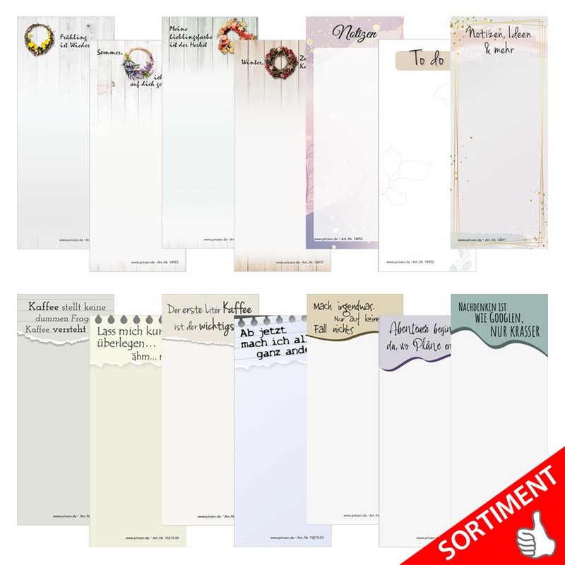 PRICARO Notepad "Quote 06" Magnetic 62 x 148 mm Pack