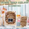 Kosiz Rustic Wood Floral Baby Shower Guest Book Alternatives Butterfly