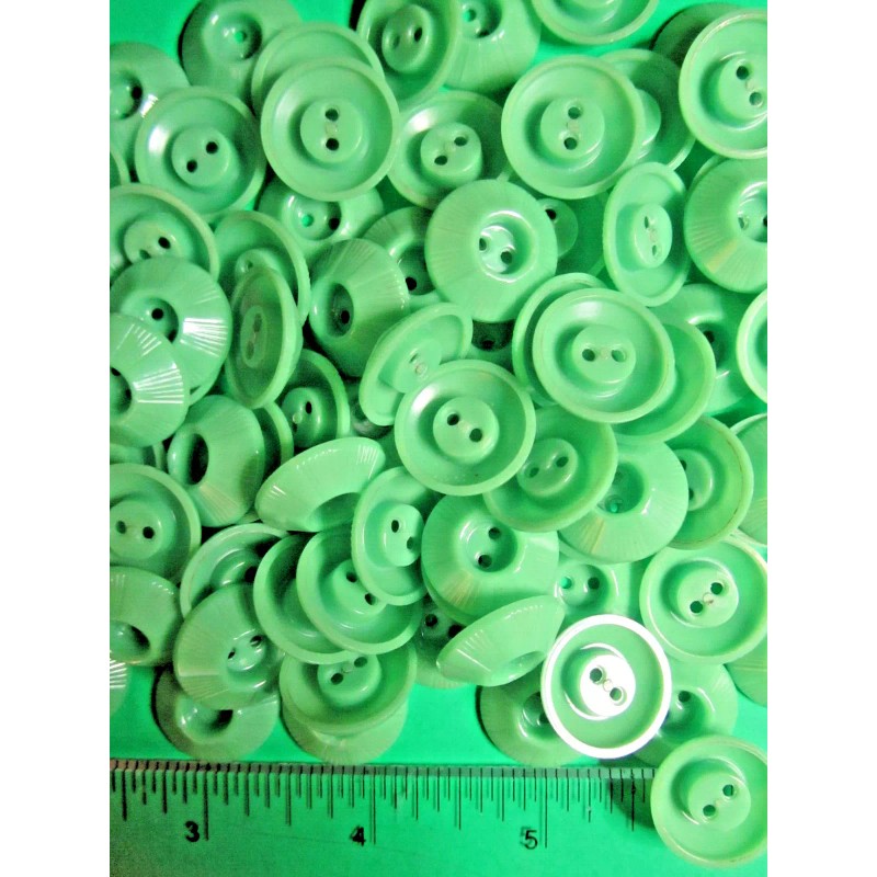 (75) NEW UNUSED 3/4" GREEN PLASTIC DEEP WELL 2-HOLE CRAFT