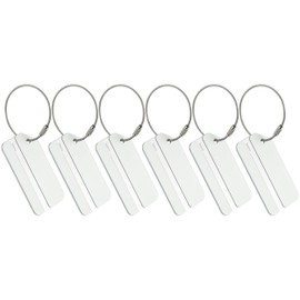 FiveSeasonStuff 6 Pcs Aluminum Alloy Luggage Tags with Stainless Steel Rings, Travel Accessories, Baggage Bag Tags, Travel Bag Tags, Luggage ID Tags, Suitcase Tags (Silver)
