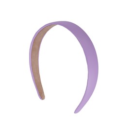 Motique Accessories 1 Inch Vegan Leather Headband for Women and Girls (Lavender)