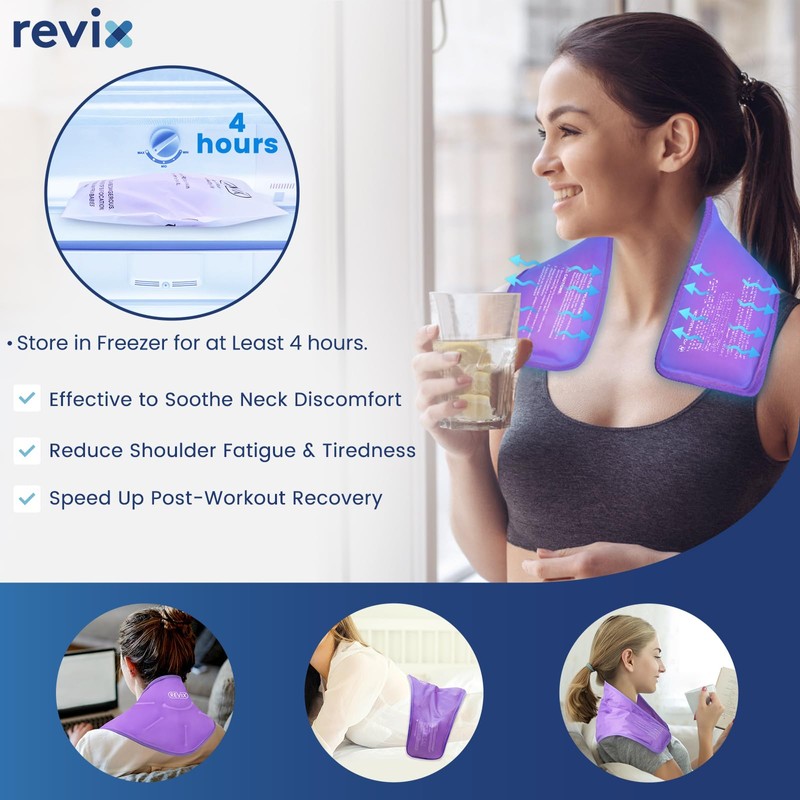 REVIX Neck Ice Pack Wrap Cervical Ice Pack Reusable, Gel