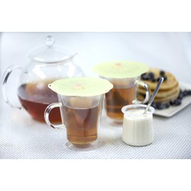 Charles Viancin - Set of 2 Lilypad 4” Silicone Drink Covers - Airtight Seal on Any Smooth-Rimmed Glass, Keep Drinks Cool or Hot, Protect from Winged Pests - BPA-Free - Oven, Freezer, Dishwasher Safe