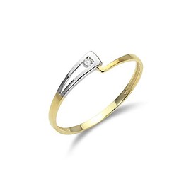 jewellerybox 9ct Gold Staggered Set Diamond Ring - Size J (I - Q Available)