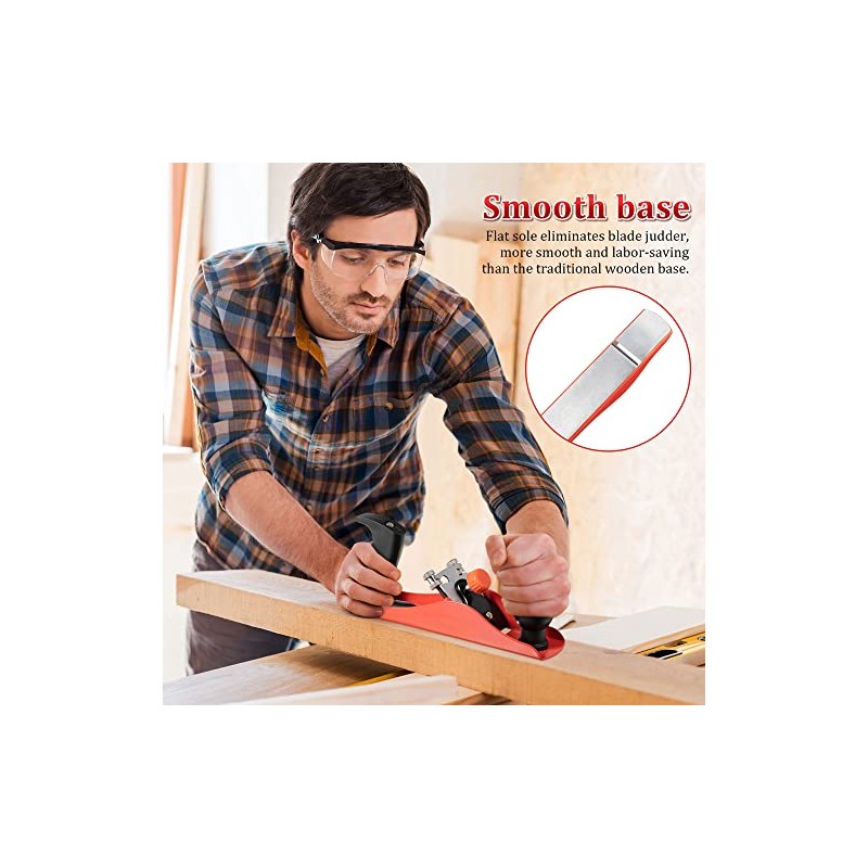 Dreyoo No.4 Adjustable Hand Planer with 2 Inch Replacement Blade,