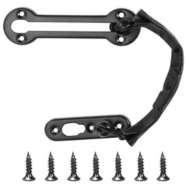 Acooruiteng Door Chain Stainless Steel Door Chains for Front Door Heavy Duty Door Chain Lock for Front Door Door Security Chain with 7 Screws for Home Hotel Apartment School Bedroom Black