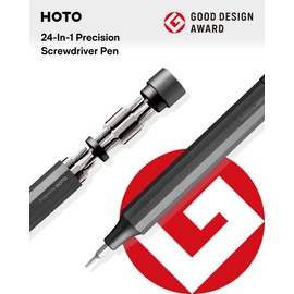 HOTO 24 in 1 Multi Bit Mini Screwdriver Set Magnetic, Manual Precision Screwdriver Set, EDC Pen Screwdriver for Eyeglasses, Electronics, Watches, Phones, Laptops, Cameras, Slate Grey