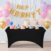 2 Pack 6 Feet Black Spandex Tablecloth for Rectangular Tables,