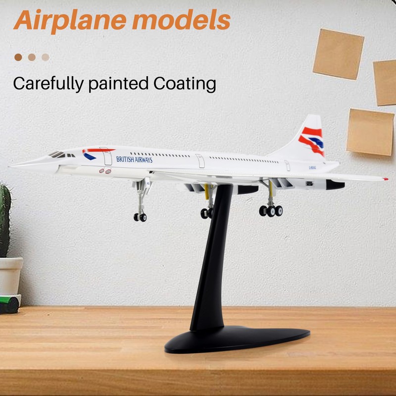 Dasing Model Aeroplane with Stand Concorde Supersonic Passenger Toy Aeroplane
