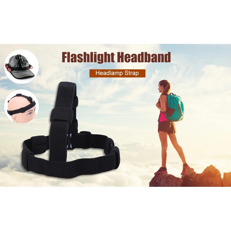 Tbest Durable LED Headlamp Headband, Universal Fit for Flashlights, Enhanced
