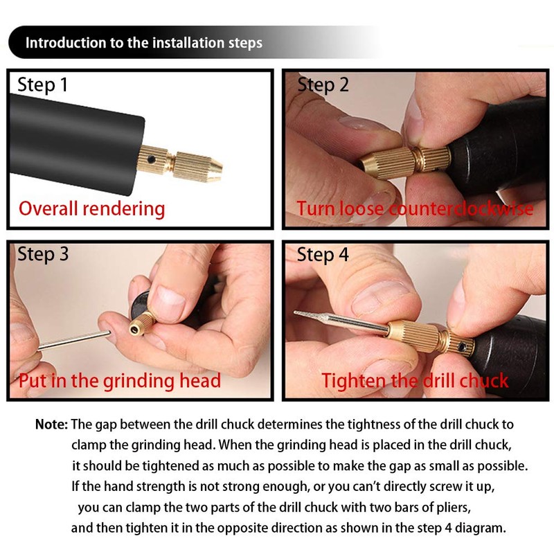 QOTSTEOS 0.7-1.2mm Micro Electric Hand Drill Set for Resin, Cordless