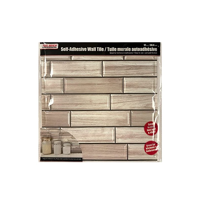 Tool Bench Hardware Gray Wood Grain Self-Adhesive Wall Tile 12